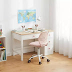 Chaise de bureau pivotante pour enfants Homy Casa avec siège rembourré et roulettes