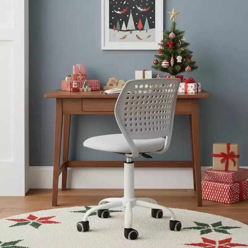 Chaise de bureau pivotante pour enfants Homy Casa avec siège rembourré et roulettes
