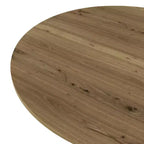 Table à manger ronde Homy Casa 35.4, plateau aspect bois, pieds en métal noir, 2 à 4 places