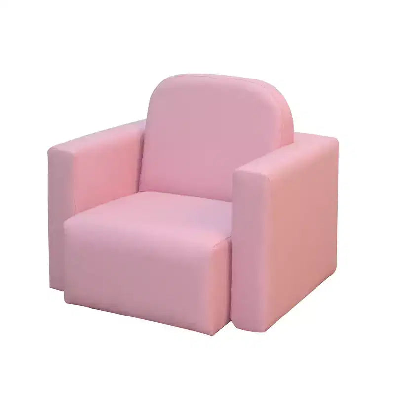 Canapé convertible et ensemble table et chaises multifonctionnels 2-en-1 Whisen pour enfants, cadeau pour garçons et filles de 3 ans - Rose
