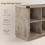 Étagère à 8 niveaux, longue étagère de rangement horizontale en bois, adaptée aux salons, aux entrées ou aux bureaux, robuste et durable.