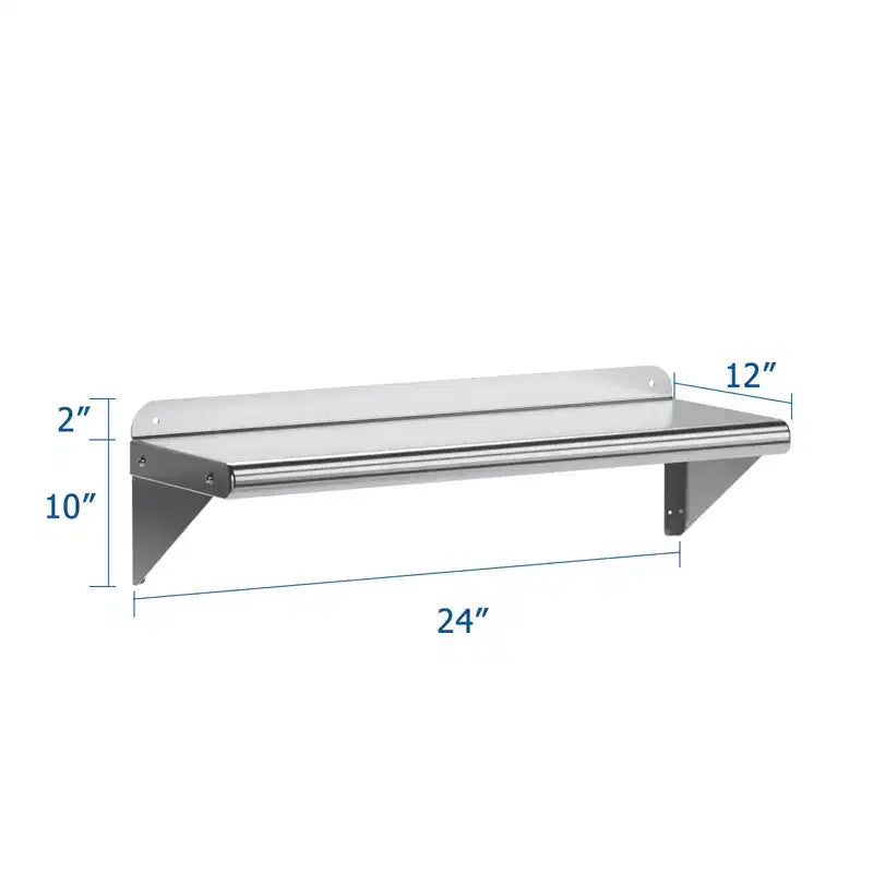 Étagère murale en acier inoxydable COZONY, étagère murale de qualité commerciale NSF avec surface plane pour cuisine, restaurant et usage domestique