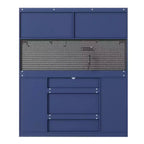 Buffet autoportant et grand meuble de rangement pour bar à café Whisen 63''L avec surmeuble, 6 tiroirs, 5 armoires - Bleu