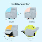 Fauteuil inclinable et planeur pivotant électronique daVinci Suzy avec port de charge USB