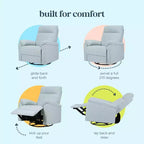 Fauteuil inclinable et planeur pivotant électronique daVinci Suzy avec port de charge USB
