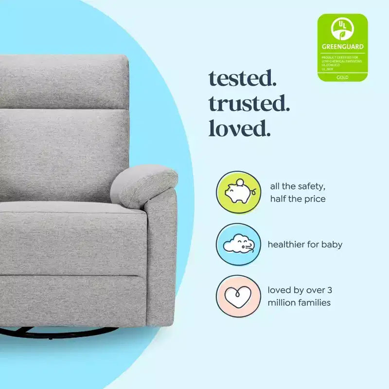 Fauteuil inclinable et planeur pivotant électronique daVinci Suzy avec port de charge USB