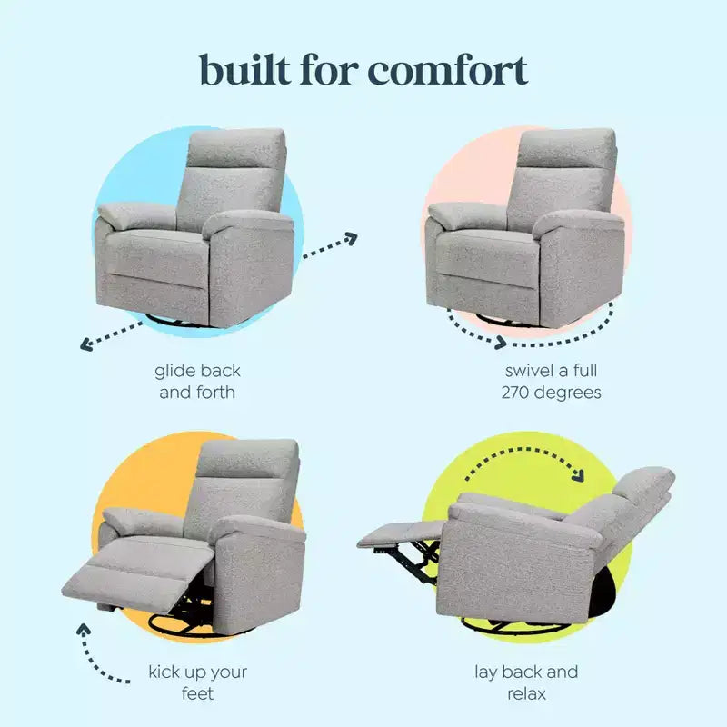 Fauteuil inclinable et planeur pivotant électronique daVinci Suzy avec port de charge USB