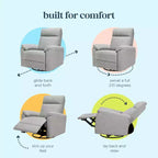 Fauteuil inclinable et planeur pivotant électronique daVinci Suzy avec port de charge USB