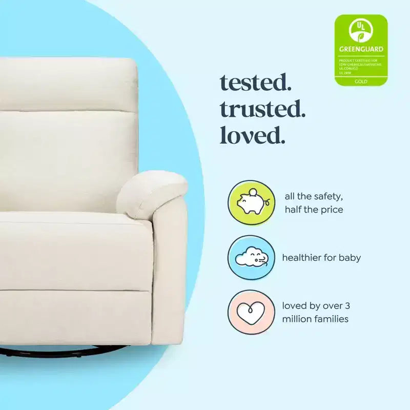 Fauteuil inclinable et planeur pivotant électronique daVinci Suzy avec port de charge USB