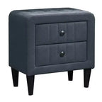 Table de chevet Royal Hampton, 2 tiroirs, 56 cm, recouverte de lin gris anthracite