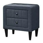 Table de chevet Royal Hampton, 2 tiroirs, 56 cm, recouverte de lin gris anthracite
