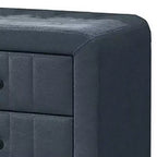 Table de chevet Royal Hampton, 2 tiroirs, 56 cm, recouverte de lin gris anthracite
