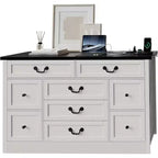 9 Farmhouse Dresser with Charging Station & Metal Handle, Wooden Tv Stand with Dressers