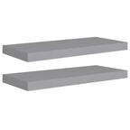 Étagère murale, lot de 2, nid d'abeille gris en MDF, métal, étagère murale moyenne