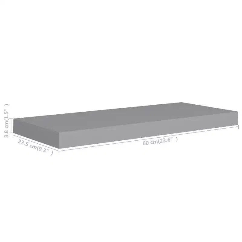 Étagère murale, lot de 2, nid d'abeille gris en MDF, métal, étagère murale moyenne
