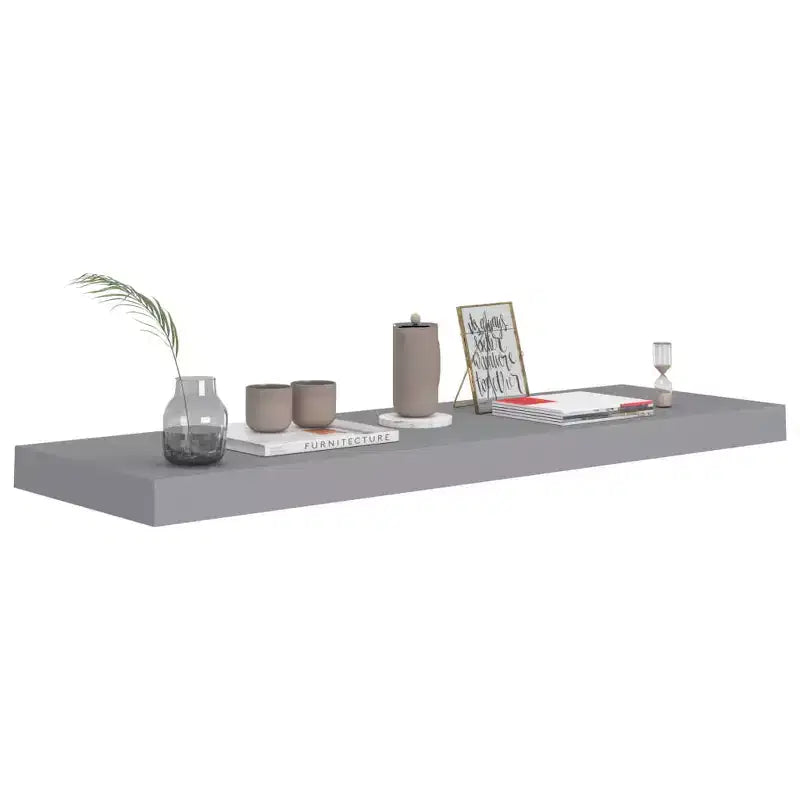 Étagère murale nid d'abeille grise MDF, métal 80 x 23,5 x 3,8 cm