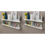 Wall Rack Set of 4 White MDF 47.2 in long Wall Mounted
