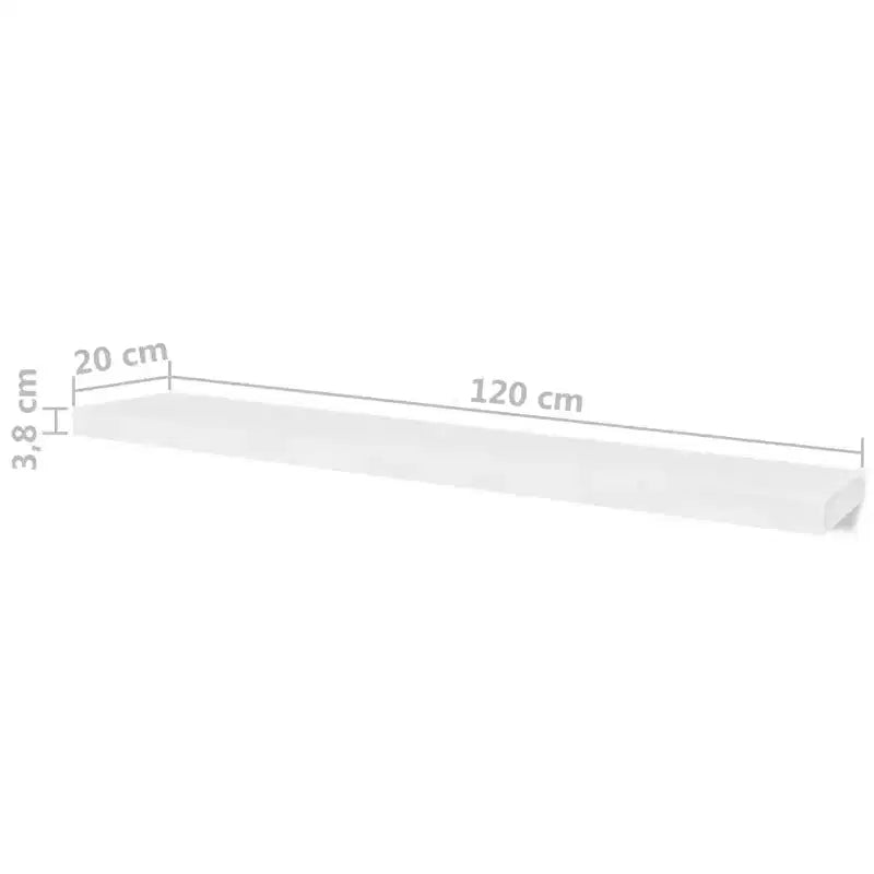 Lot de 4 étagères murales en MDF blanc 120 cm Montage mural