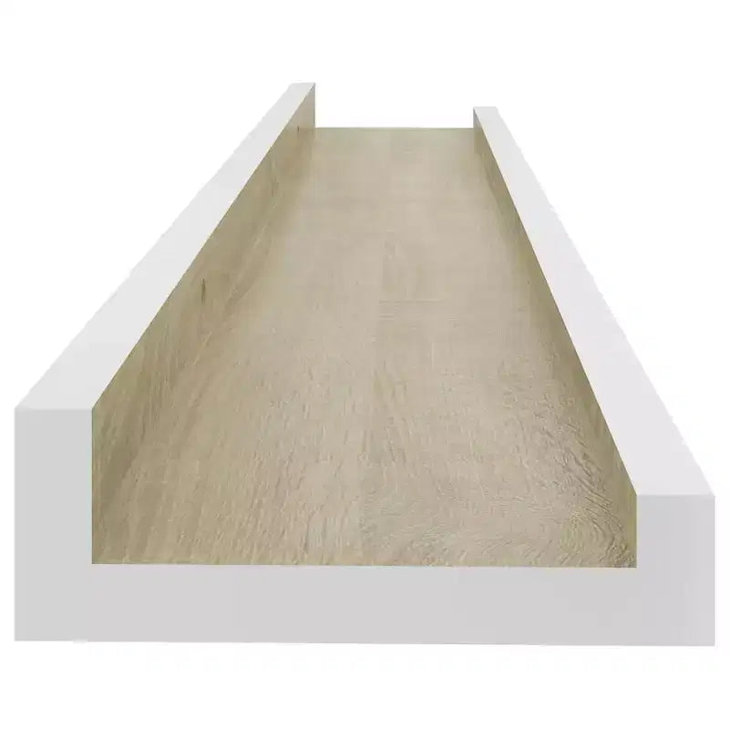 Lot de 2 étagères murales MDF blanc et chêne sonoma 60 cm de long