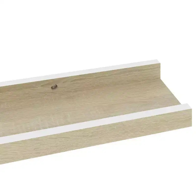 Lot de 2 étagères murales MDF blanc et chêne sonoma 60 cm de long
