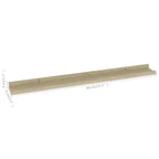 Lot de 4 étagères murales en MDF coloris chêne Sonoma 80 x 9 x 3 cm