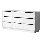 Commode de rangement moderne en bois Theo 63 GDFStudio à 9 tiroirs