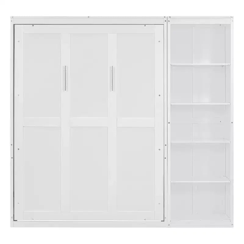 Lit mural escamotable double/grand lit avec étagères, armoire de lit escamotable peu encombrante pour chambre d'amis ou bureau à domicile