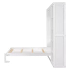 Lit mural escamotable double/grand lit avec étagères, armoire de lit escamotable peu encombrante pour chambre d'amis ou bureau à domicile