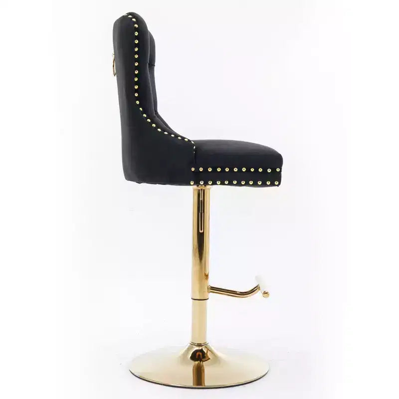 Okak 25-33 Tabourets de bar réglables en hauteur pivotants en velours, lot de 2, chaises de comptoir rembourrées pour la maison, le pub, l'îlot de cuisine
