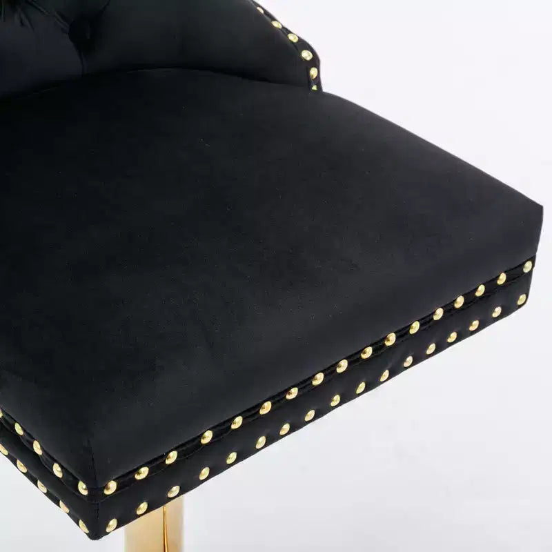 Okak 25-33 Tabourets de bar réglables en hauteur pivotants en velours, lot de 2, chaises de comptoir rembourrées pour la maison, le pub, l'îlot de cuisine
