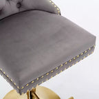 Okak 25-33 Tabourets de bar réglables en hauteur pivotants en velours, lot de 2, chaises de comptoir rembourrées pour la maison, le pub, l'îlot de cuisine