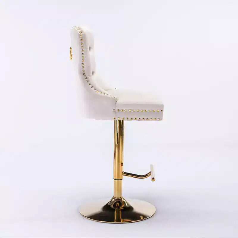 Okak 25-33 Tabourets de bar réglables en hauteur pivotants en velours, lot de 2, chaises de comptoir rembourrées pour la maison, le pub, l'îlot de cuisine