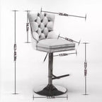 Okak 25-33 Tabourets de bar réglables en hauteur pivotants en velours, lot de 2, chaises de comptoir rembourrées pour la maison, le pub, l'îlot de cuisine
