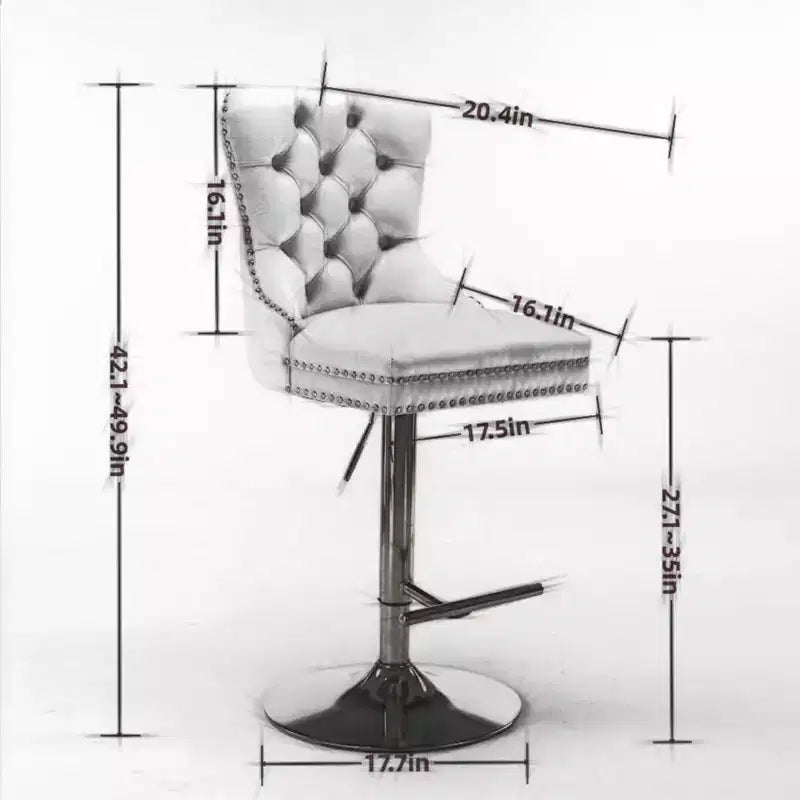 Okak 25-33 Tabourets de bar réglables en hauteur pivotants en velours, lot de 2, chaises de comptoir rembourrées pour la maison, le pub, l'îlot de cuisine