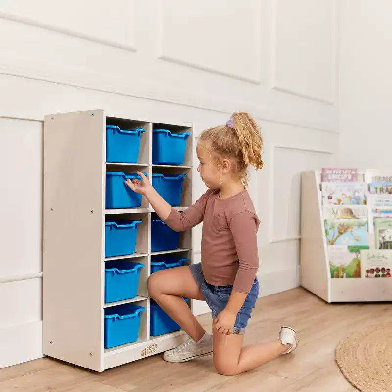 Meuble de rangement mobile ECR4Kids 10 casiers et 10 bacs à façade ouverte, 5x2, Mobilier pour enfants