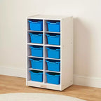 Meuble de rangement mobile ECR4Kids 10 casiers et 10 bacs à façade ouverte, 5x2, Mobilier pour enfants