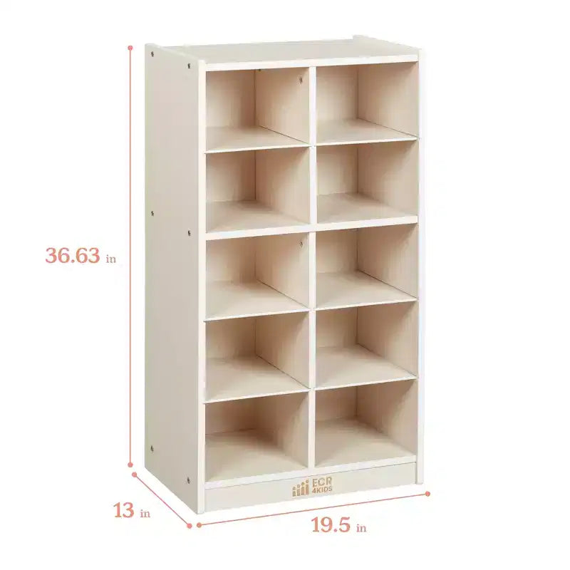 Meuble de rangement mobile ECR4Kids 10 casiers et 10 bacs à façade ouverte, 5x2, Mobilier pour enfants