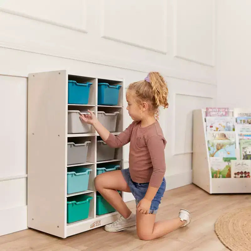 Meuble de rangement mobile ECR4Kids 10 casiers et 10 bacs à façade ouverte, 5x2, Mobilier pour enfants