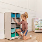 Meuble de rangement mobile ECR4Kids 10 casiers et 10 bacs à façade ouverte, 5x2, Mobilier pour enfants