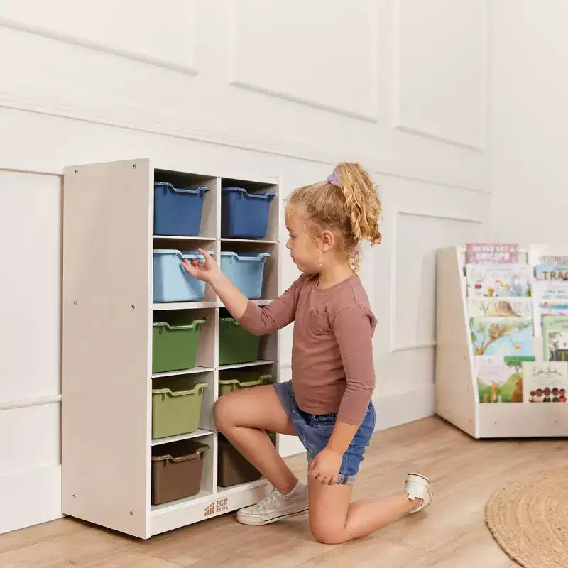 Meuble de rangement mobile ECR4Kids 10 casiers et 10 bacs à façade ouverte, 5x2, Mobilier pour enfants