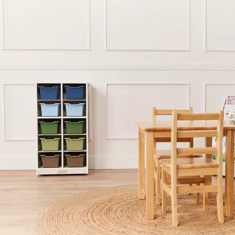 Meuble de rangement mobile ECR4Kids 10 casiers et 10 bacs à façade ouverte, 5x2, Mobilier pour enfants
