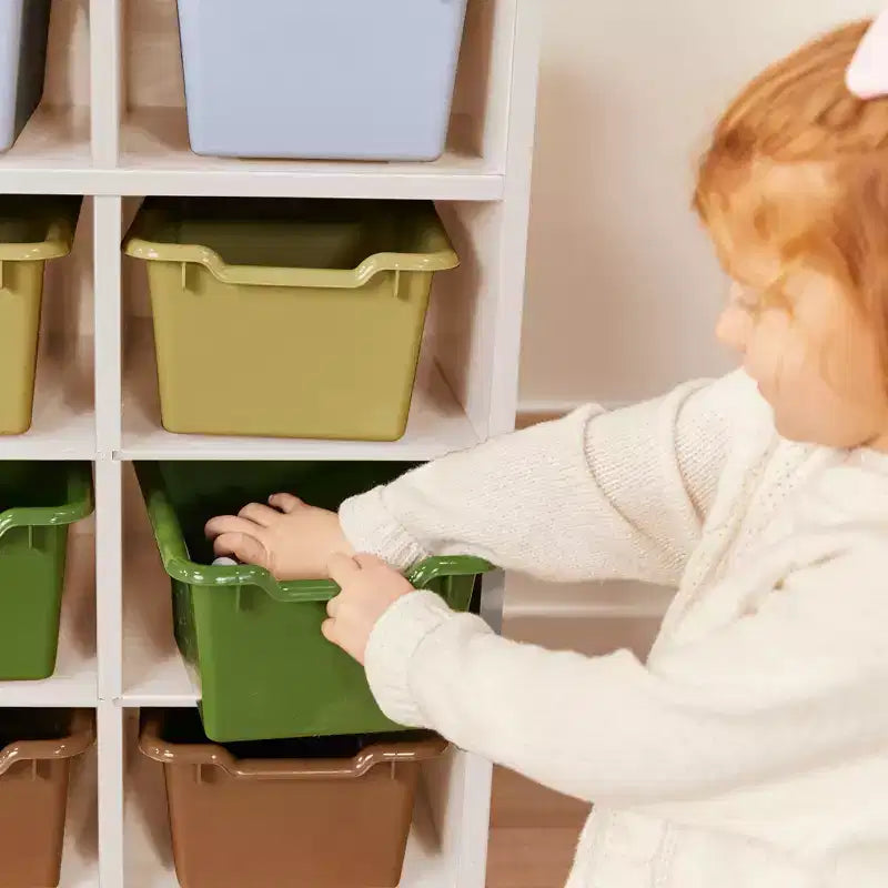 Meuble de rangement mobile ECR4Kids 10 casiers et 10 bacs à façade ouverte, 5x2, Mobilier pour enfants