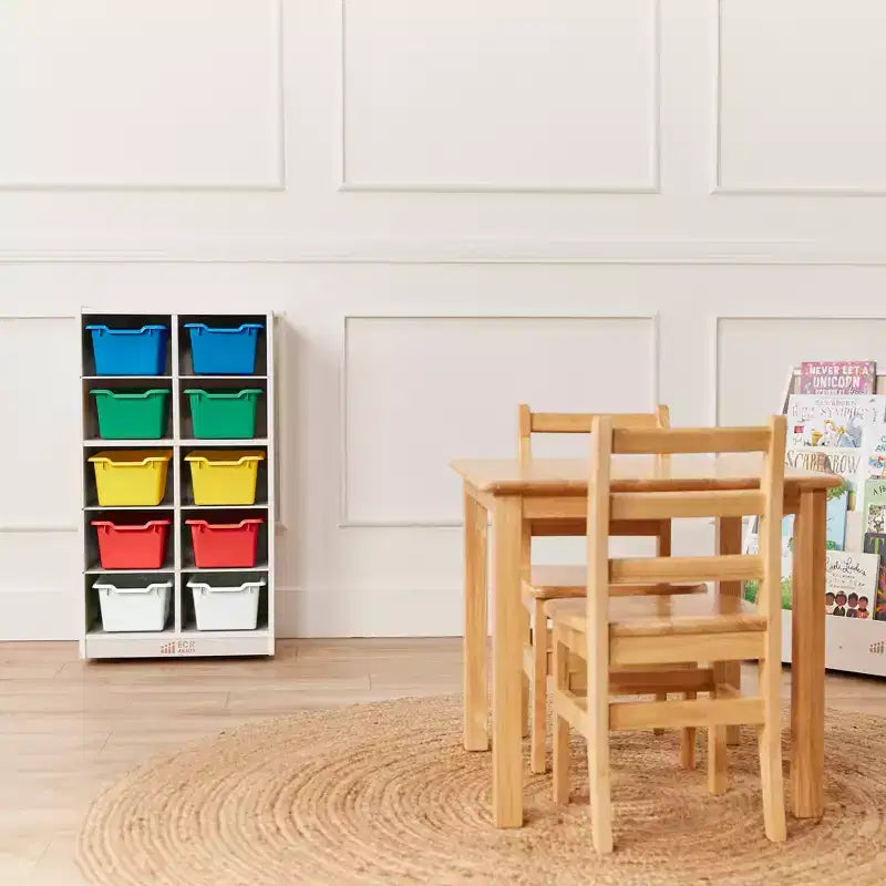 Meuble de rangement mobile ECR4Kids 10 casiers et 10 bacs à façade ouverte, 5x2, Mobilier pour enfants