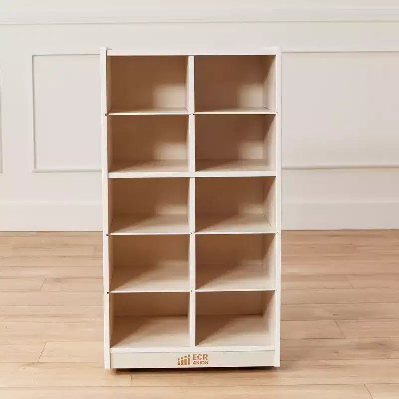 Meuble de rangement mobile ECR4Kids 10 casiers et 10 bacs à façade ouverte, 5x2, Mobilier pour enfants