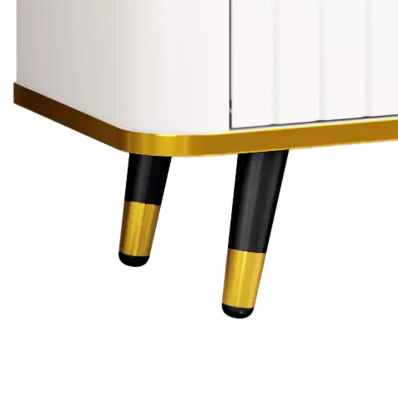 Meuble TV de Luxe Minimaliste de 85 pouces, Meuble TV Moderne du Milieu du Siècle avec Étagère de Rangement Ouverte, Table Console TV avec Armoires et Tiroirs