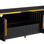 Meuble TV de Luxe Minimaliste de 85 pouces, Meuble TV Moderne du Milieu du Siècle avec Étagère de Rangement Ouverte, Table Console TV avec Armoires et Tiroirs