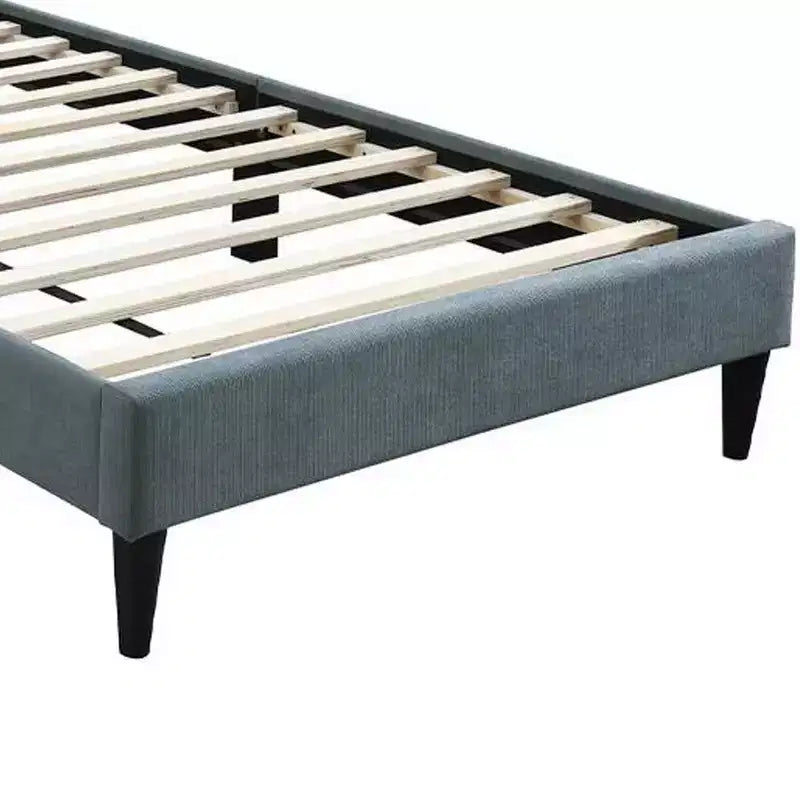 Lit jumeau Royal Hampton, revêtement en lin gris capitonné, capitonnage à motifs de losanges