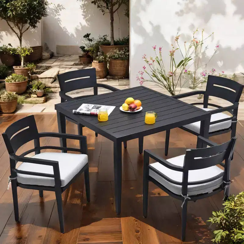 Table carrée en aluminium léger pour pelouse, jardin,