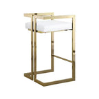 Meridian Furniture, Tabouret Ezra en cuir végétalien blanc, Lot de 2