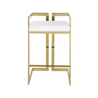 Meridian Furniture, Tabouret Ezra en cuir végétalien blanc, Lot de 2